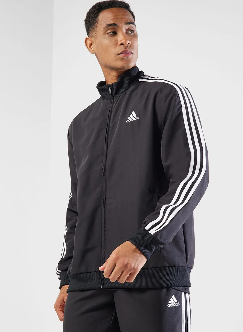 adidas بدلة رياضية منسوجة مزينة ب 3 خطوط