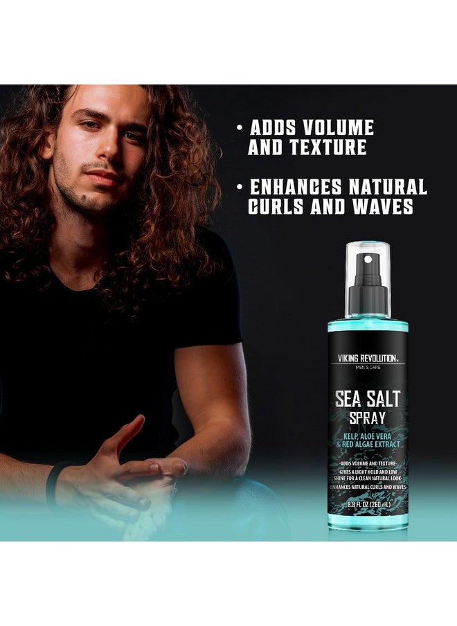 Viking Revolution Viking Revolution Sea Salt Spray for Hair Men - Hair Texturizing Spray with Kelp, Aloe Vera and Red Algae Extract - Surf Spray to Add Volume and Texture Sea Salt Spray for Men Beach Hair Spray - 8.8oz  - Image 3