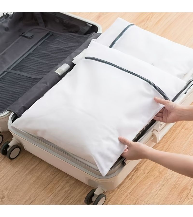 Cylinder Laundry Bag For Delicates Anti Deformation Fine Mesh Wash Net With Zipper - Image 3