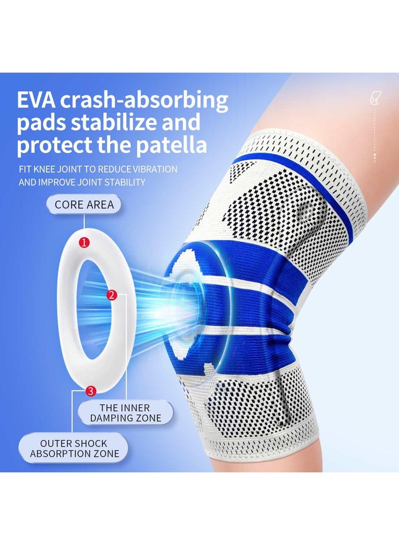 Generic 2-Pack Knee Brace Compression Sleeve with Silicone Gel Support - Patella Stabilizer for Arthritis, Sports, Running, Weight Lifting, Meniscus Tear Relief, Comfortable & Breathable for Men & Women,Knee Pads - Image 3