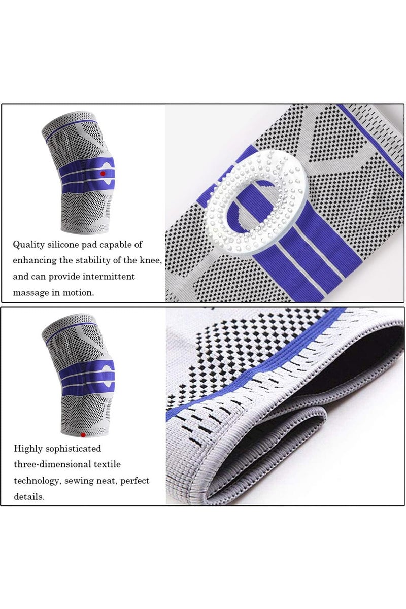 Generic 2-Pack Knee Brace Compression Sleeve with Silicone Gel Support - Patella Stabilizer for Arthritis, Sports, Running, Weight Lifting, Meniscus Tear Relief, Comfortable & Breathable for Men & Women,Knee Pads - Image 5