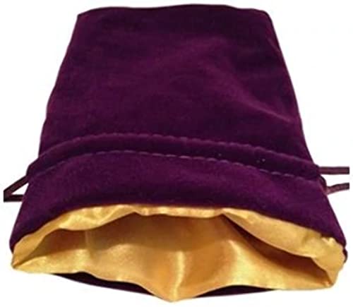 Metallic Dice Games Luxury Velvet Dice Bags with Satin Lining 4x6 Purple Velvet Dice Bag with Gold Satin Lining - Image 1