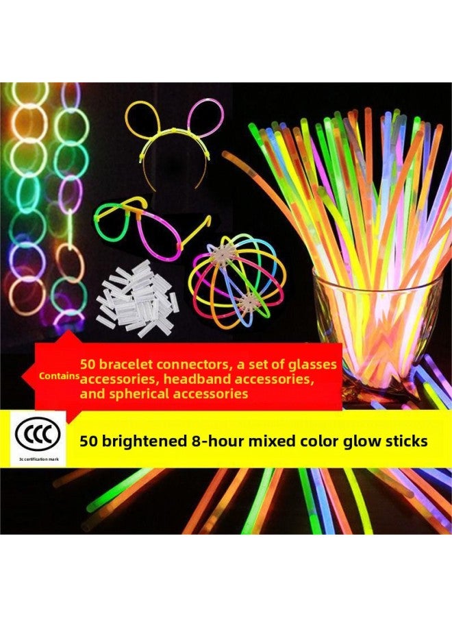 Colorful Fluorescent Sticks For Children To Stick To Clothes, Fluorescent Sticks, Silver Light Sticks, Luminous Sticks, Handheld Support Sticks, Toy Bracelets 