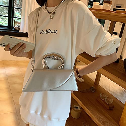 Jusavie Small Silver Bag Crossbody Bags Satchels Y2K Evening Bags Handbag for Women Hobo Bags Shoulder Bags Tote Bag for Women 2023 - Image 3