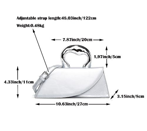 Jusavie Small Silver Bag Crossbody Bags Satchels Y2K Evening Bags Handbag for Women Hobo Bags Shoulder Bags Tote Bag for Women 2023 - Image 4