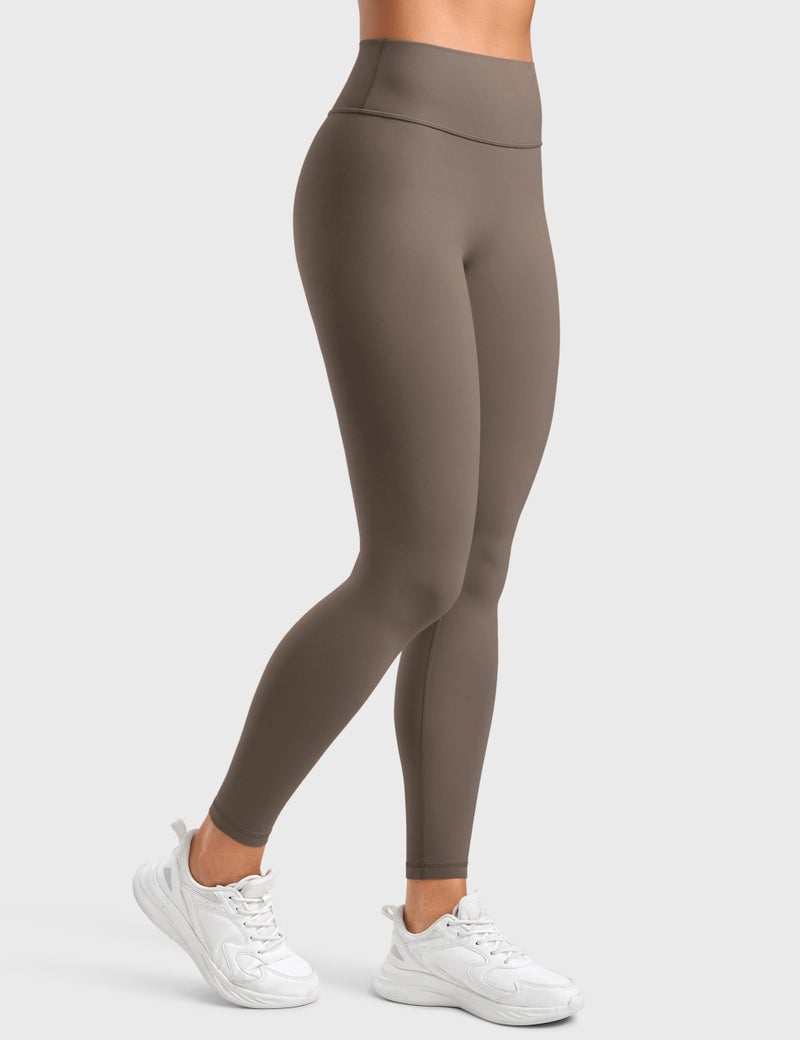 INGIA Womens High Waisted No Front Seam Lounge Yoga Legging 25" Workout Tummy Control Gym Yoga Pants Terra Brown Medium - Image 4