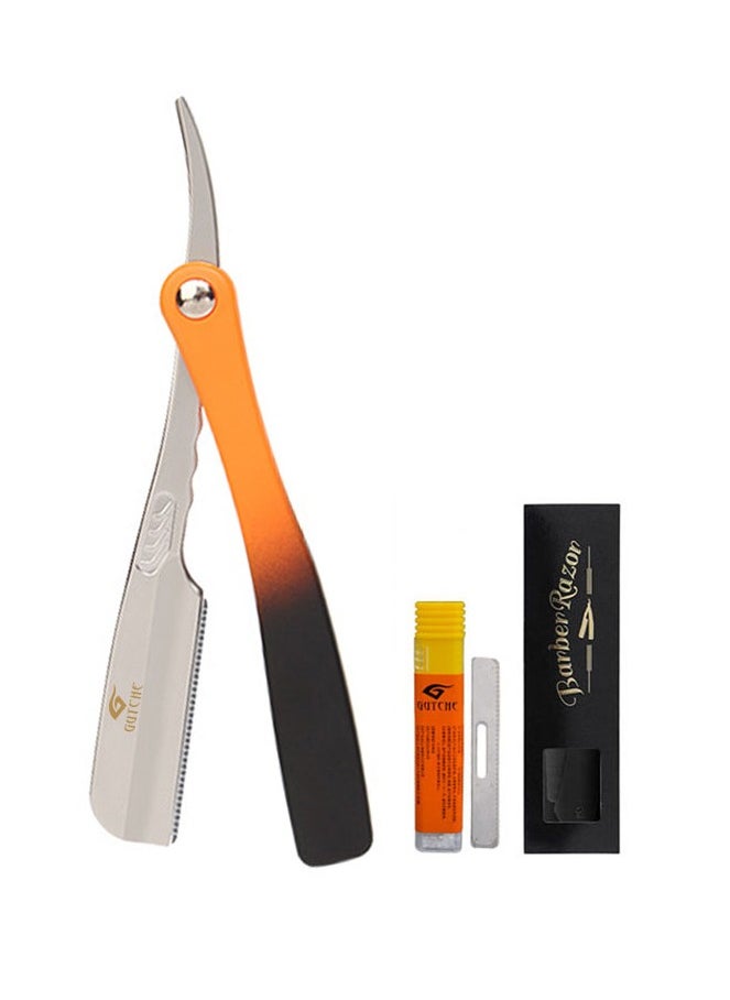 GUTCHE - Men's razor, old-fashioned two-color gradient zinc alloy folding razor, can be used for shaving, eyebrow trimming, face trimming, suitable for beauty salons and families - Image 1