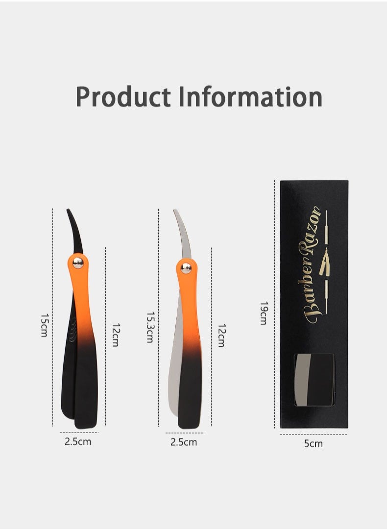 GUTCHE - Men's razor, old-fashioned two-color gradient zinc alloy folding razor, can be used for shaving, eyebrow trimming, face trimming, suitable for beauty salons and families - Image 1
