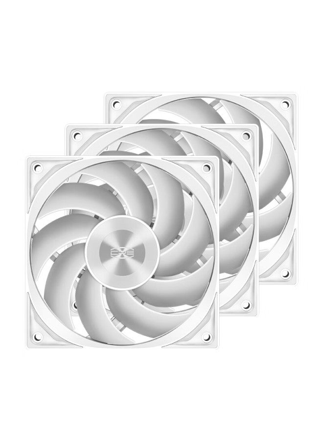 Pccooler F5r120wh Three-piece Set： Case Fan, Fdb Bearing, Metal Cd Texture, Three-speed Pwm, Triangular Geometric Texture, Cooling Fan - Image 1