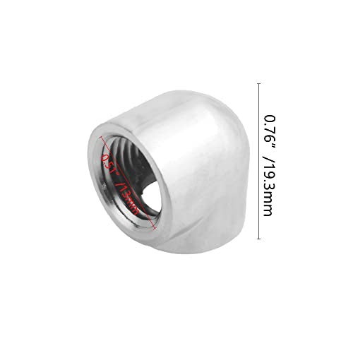 BXQINLENX Silver Chrome G 1/4" Female to Female 90° Rotary Enhance Multi-Link Adapter Fitting for Computer Water Cooling System(4 PCS) - Image 2