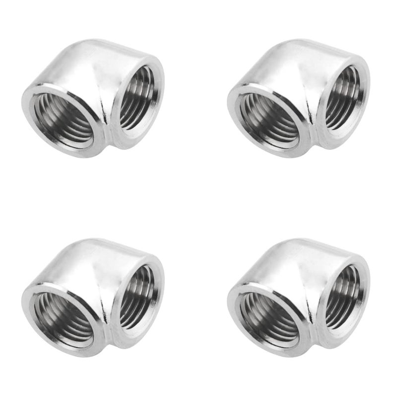 BXQINLENX Silver Chrome G 1/4" Female to Female 90° Rotary Enhance Multi-Link Adapter Fitting for Computer Water Cooling System(4 PCS) - Image 5