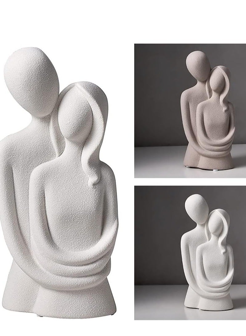 راكسوم تمثال للأزواج - تمثال خزفي للزوجين المعانقين، تمثال زخرفي حديث، تمثال حب فني أبيض، هدية لعيد الزواج أو عيد الحب (3.9 × 3.3 × 8.26 بوصة) - Image 4