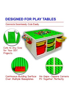 Brickyard Building Blocks مجموعة ألواح قاعدة متوافقة مع ليغو مكونة من 8 ألواح قاعدة كبيرة مقاس 10 × 10 بوصة لمكعبات اللعب وأنشطة الجذع وطاولة العرض باللون الأخضر والأزرق والرمادي والرملي  - Image 4