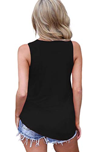 Sarin Mathews Womens Tank Tops Summer Sleeveless Shirts Criss Cross Casual Basic Tee Shirts Tops Blouses Black M - Image 2