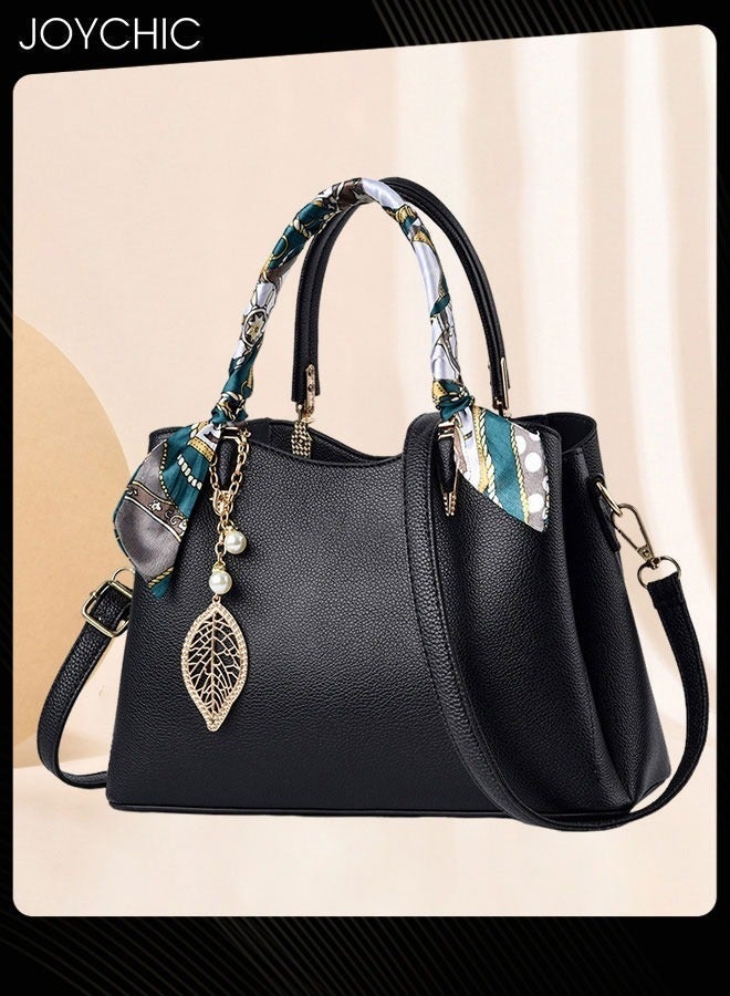 Joychic Lady Attractive Tote Classic Women Crossbody Shoulder Bag Large Capacity Multi Pockets with Adjustable Straps for Travel Party Black - Image 1