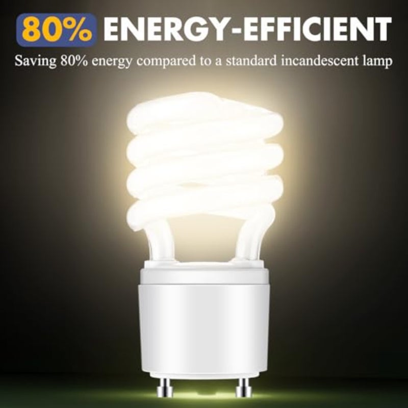 2 Pcs 13w Gu24 Cfl LED Light Bulb 2700k Warm White Fluorescent Light Bulb Energy Efficient 900lm T3 Spiral Twist Bulbs for Kitchen Living Room Bedroom Office Corridor Art Gallery Hotels Museum - Image 4