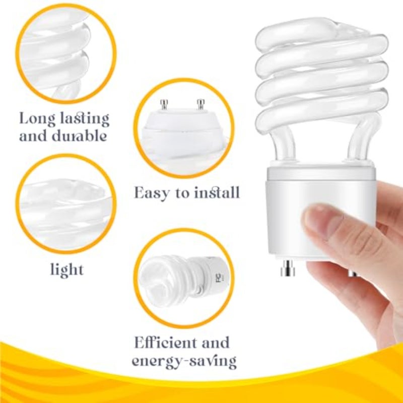2 Pcs 13w Gu24 Cfl LED Light Bulb 2700k Warm White Fluorescent Light Bulb Energy Efficient 900lm T3 Spiral Twist Bulbs for Kitchen Living Room Bedroom Office Corridor Art Gallery Hotels Museum - Image 3