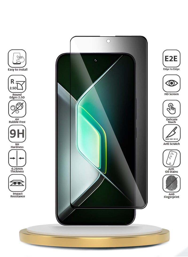 Wtech Infinix GT 30 Pro 5G 2025 Premium E2E Series Privacy Full Glue Full Cover Tempered Glass Screen Protector (MSGECP) - Clear/Black  - Image 2