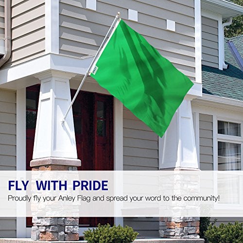 Anley Pack of 2 Fly Breeze 3x5 Foot Solid Green Flag Vivid Color and Fade proof Canvas Header and Double Stitched Plain Green Flags Polyester with Brass Grommets 3 X 5 Ft - Image 3