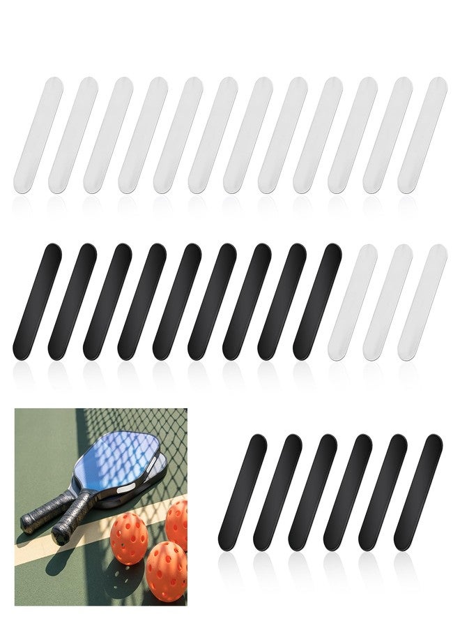AccEncyc 30pcs Lead Tape for Pickleball Paddles 3g Weighted Pickleball Lead Tape Strips for Paddle Edge Guard Adhesive Pickleball Tape Bars to Increase Power Swing Speed (Black/Silver) - Image 1