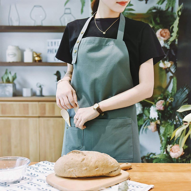 MORNITE Art Aprons for Painting Pottery Ceramics  Artist Apron Smock Mens Women Teaching Cooking Waterproof Green - Image 2