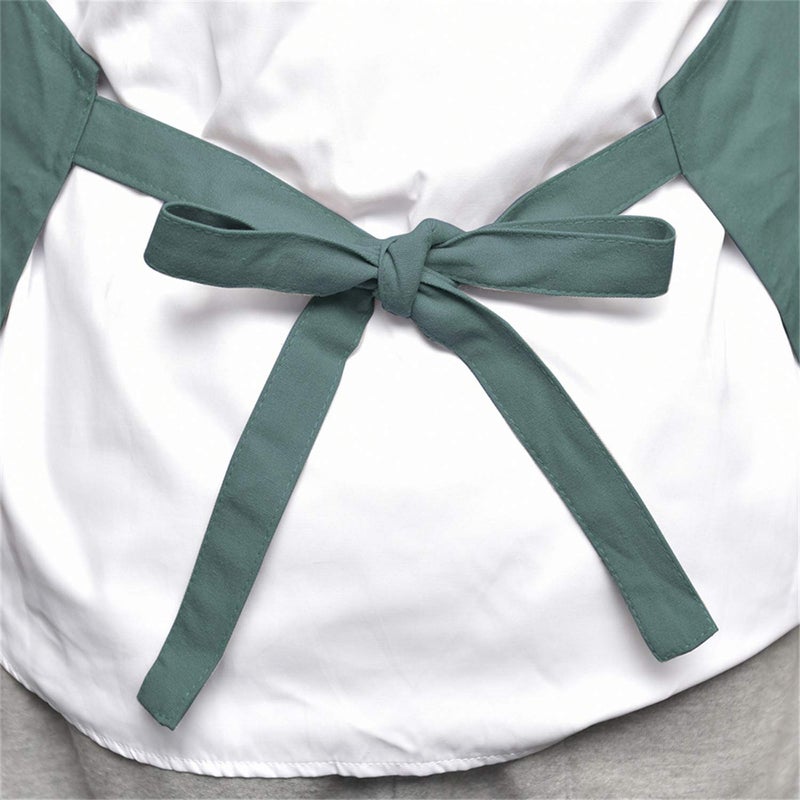 MORNITE Art Aprons for Painting Pottery Ceramics  Artist Apron Smock Mens Women Teaching Cooking Waterproof Green - Image 5