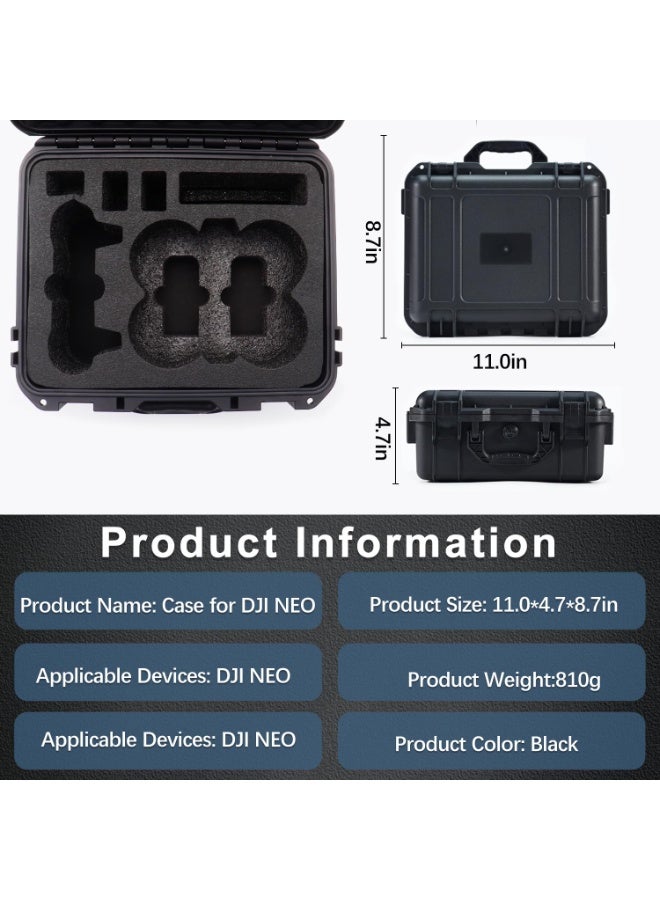 SYOSI Portable Waterproof Hard Case, Portable Carry Travel Case For DJI Neo Drone, DJI Neo Fly More Combo, DJI RC-N3, RC-N2 Remote Controllers And Accessories,Durable Hardcase (Case Only)  - Image 5