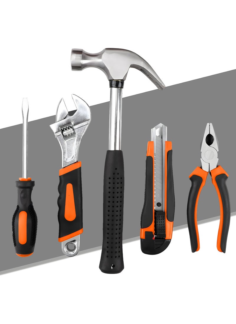 NextWave 19 Pcs Professional Tool Set with Tool Box, Portably Handyman Tool Set for Home Essentials, Tool Kit for Home Use, Kitbox For Home Diy & Professional Use, Orange/Black  - Image 2