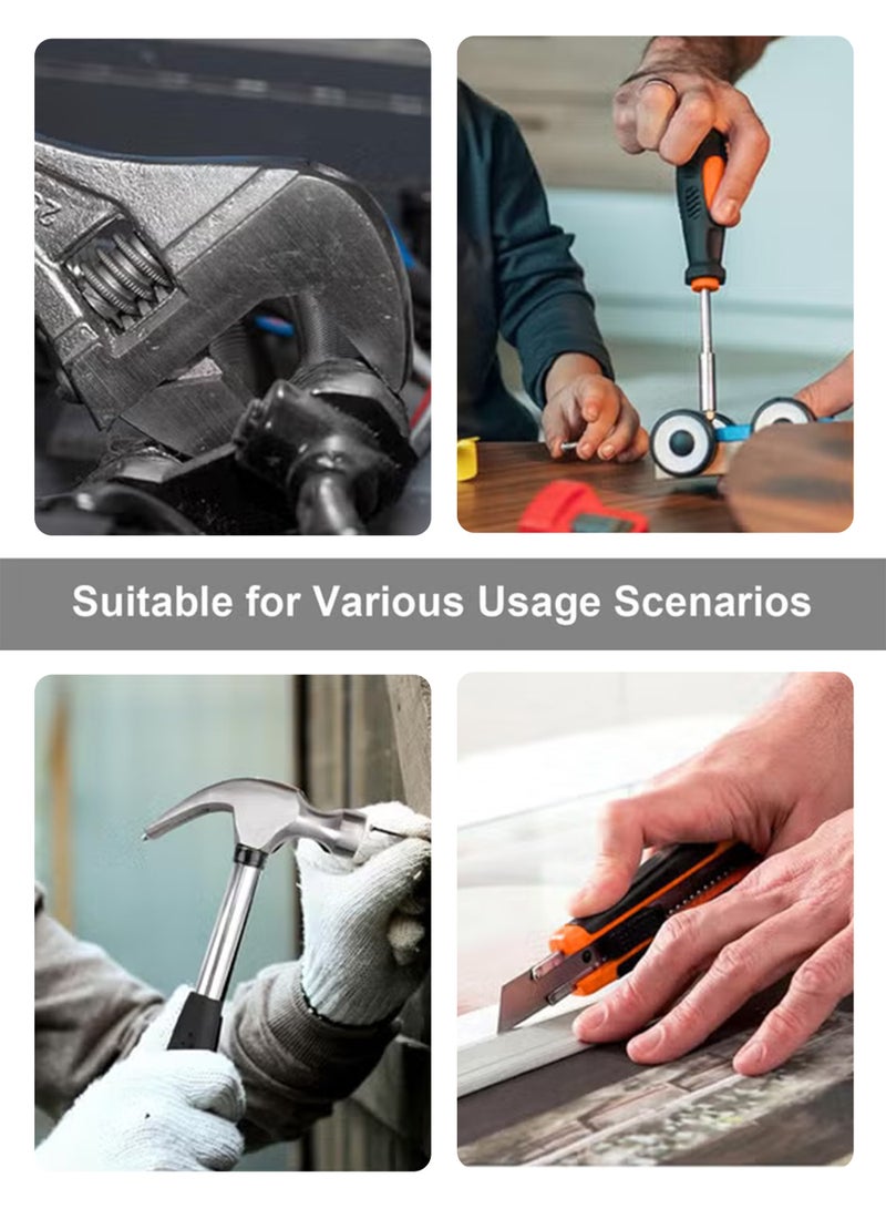 NextWave 19 Pcs Professional Tool Set with Tool Box, Portably Handyman Tool Set for Home Essentials, Tool Kit for Home Use, Kitbox For Home Diy & Professional Use, Orange/Black - Image 4