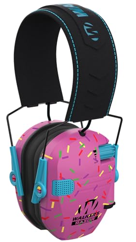 Walker's Walkers Razor Slim Electronic Earmuffs Ultra Low Profile Compact Design Adjustable Range Shooting Hunting Hearing Protection Pink Sprinkles - Image 1
