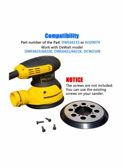 Y&D Random Orbital Sander Fits for 5" Hook-&-Loop Replacement Pad DeWalt DWE6423/6423K, DWE6421/6421K, DCW210B - Direct Replacemnrt Part Number DWE64233 & N329079  - Image 3