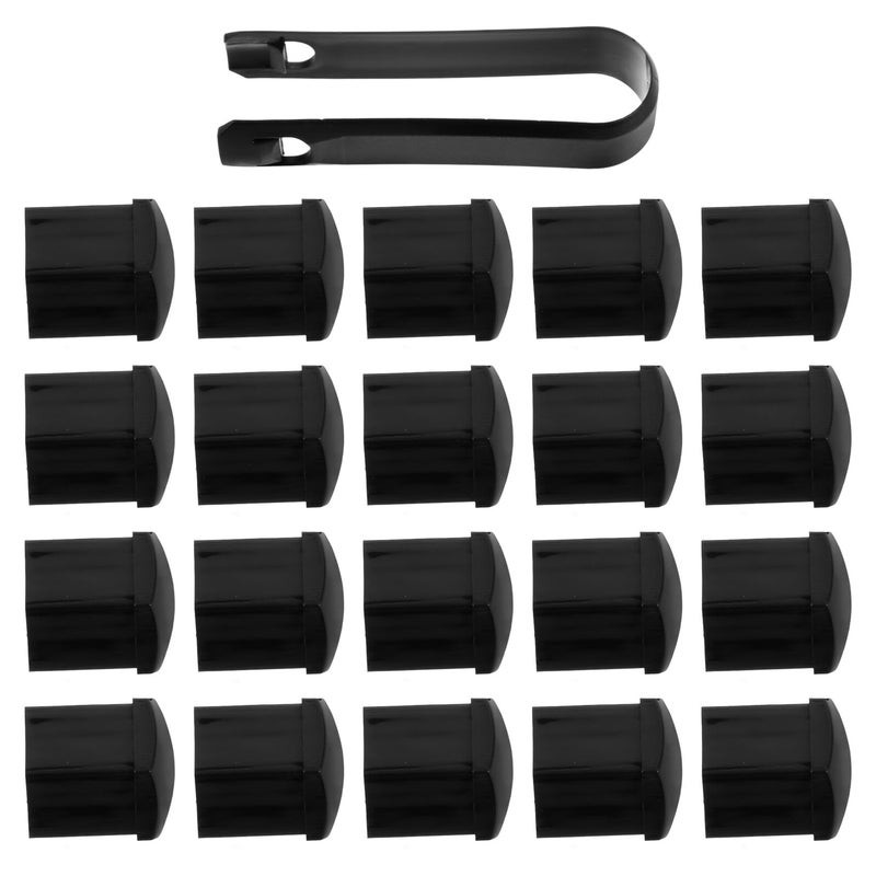 Black Glossy Plastic Car Wheel Lug Nut Covers 20pcs 19mm Universal Bolt Protection Decoration - Image 2