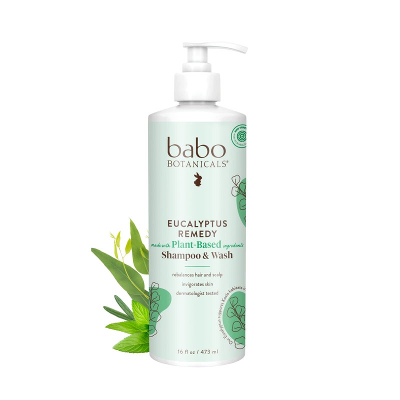 Babo Botanicals Eucalyptus Remedy Shampoo & Wash - Invigorating Eucalyptus & Rosemary Essential Oils -For all Ages - EWG Verified - Vegan - Cruelty Free - Image 1