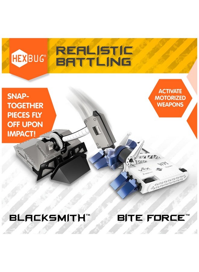 HEXBUG BattleBots Arena Bite Force & Blacksmith, Remote Control Robot Toys for Kids with Over 20 Pieces, STEM Toys for Boys & Girls Ages 8 & Up, Batteries Included - Image 3