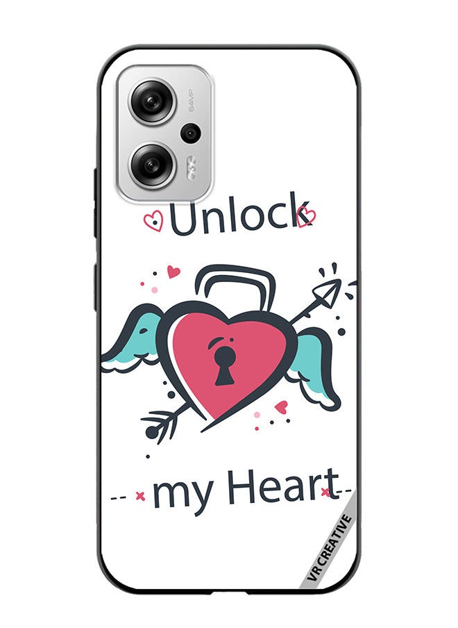 VR CREATIVE Protective Case Cover For Xiaomi Redmi Note 11T Pro Unlock My Heart Design Multicolour 