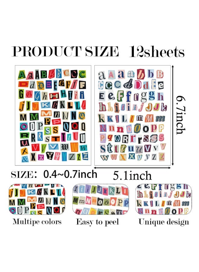 fantasize 861pcs Vintage Ransom Note Alphabet Letter Stickers for Scrapbooking, Journaling, Bullet Journals, DIY Crafts, Planner and Laptop Decoration, Water Bottle, Junk Journal Gift - Image 2