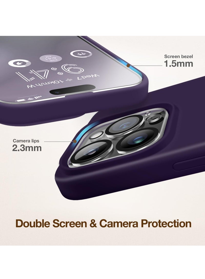 Captaintech iPhone 15 Pro Case Silicone with 1X Camera Protector+ 1X Screen Protector Compatible with iPhone 15 Pro Cover Liquid Soft Silicone Inside Microfiber Lining Slim Thin Protective Case Cover - Image 5