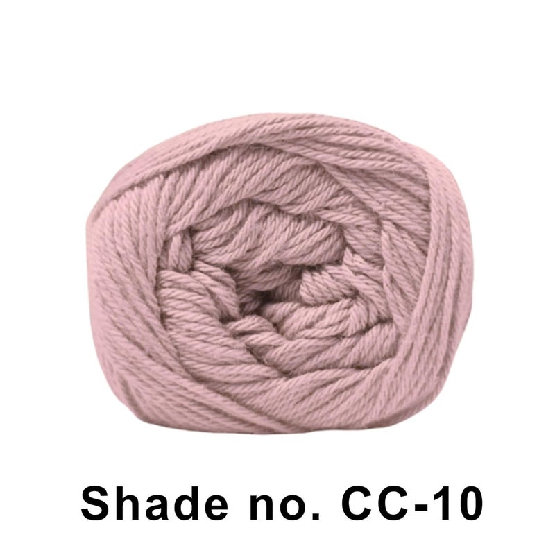 VCR 8Ply Pastel Pink Cotton Craft Yarn, 100 Grams Hank, 160 Meters Length, Cotton Combed Ball for Crochet and Knitting, Pack of 1 Yarn, Suitable for DIY Crafts - Image 2