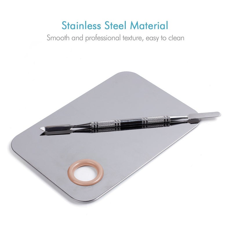 NESA Pro Salon Stainless Steel Cosmetic Makeup Palette Spatula Mixing Tool Rectangular  2 Pcs - Image 4