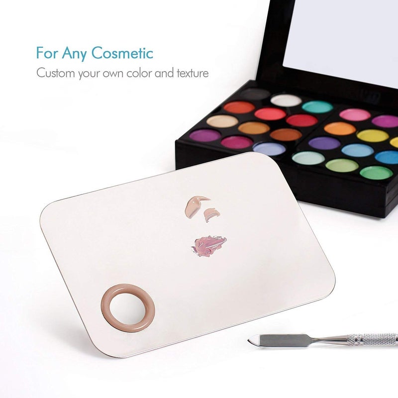NESA Pro Salon Stainless Steel Cosmetic Makeup Palette Spatula Mixing Tool Rectangular  2 Pcs - Image 5