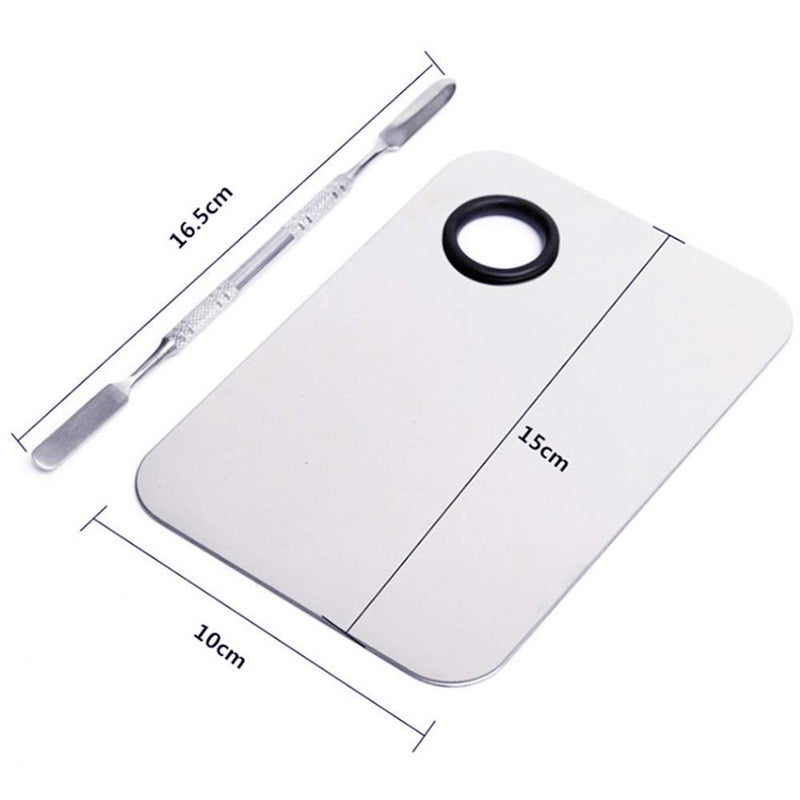 NESA Pro Salon Stainless Steel Cosmetic Makeup Palette Spatula Mixing Tool Rectangular  2 Pcs - Image 2