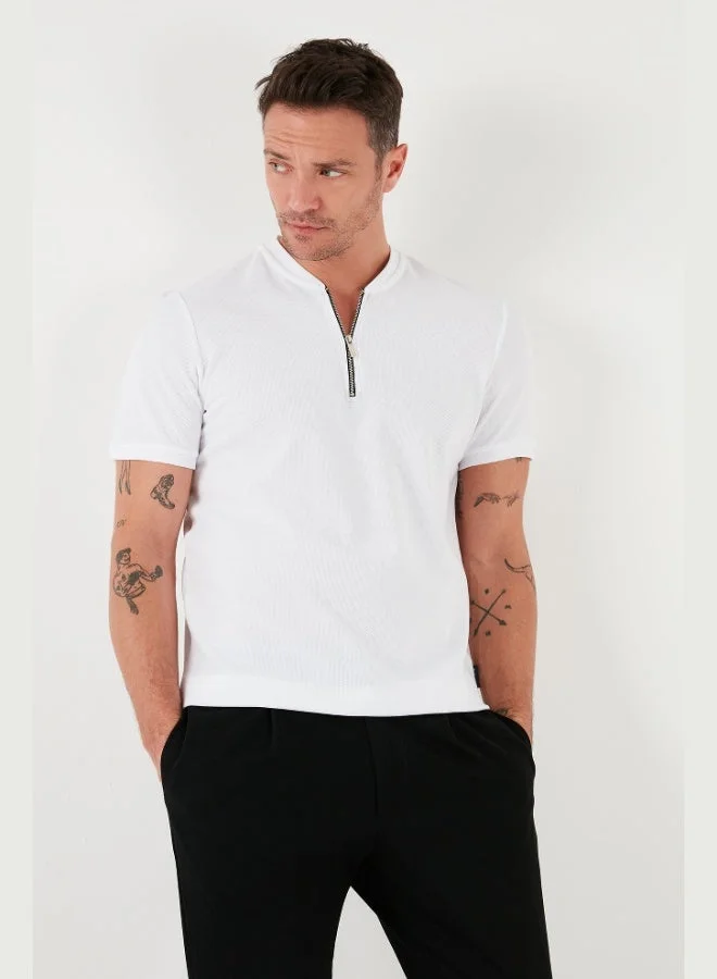 Buratti Buratti Cotton Regular Fit Half Zipper T Shirt Men's T SHIRT 5902653