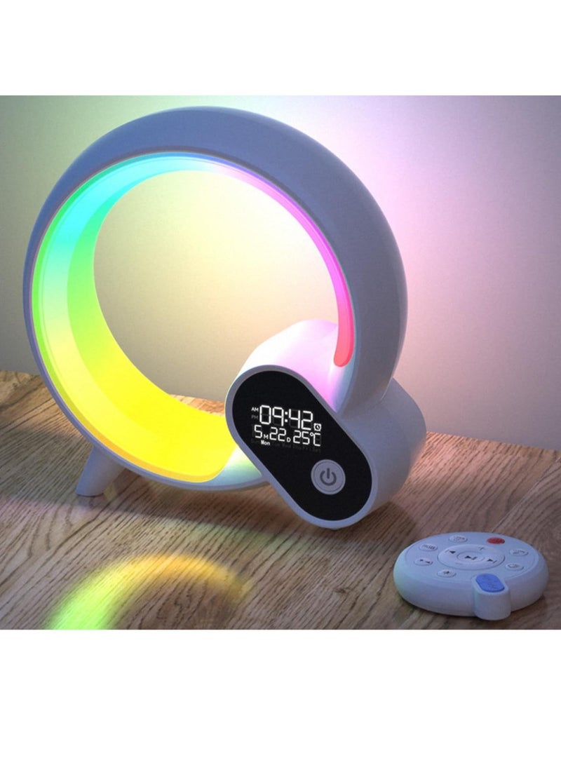 GENNEXT Q Lamp with Wireless Charger, Wireless Charger Lamp, RGB Color Changing Ambient Light, Dimmable Night Light with Music Sync Table Lamp, Bluetoothh Speaker Smart Mood Light for Room - Image 1