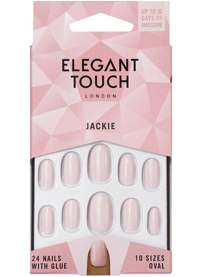 ELEGANT TOUCH - Jackie Oval Shape False Nails With Glue, Pack Of 24 - Image 1