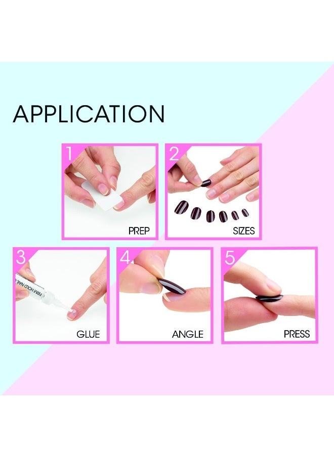 ELEGANT TOUCH - Jackie Oval Shape False Nails With Glue, Pack Of 24 - Image 1