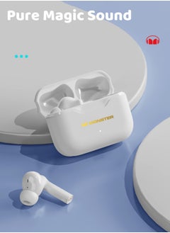 Monster XKT02 TWS In-Ear Earphones Wireless Earbuds With Replacement Eartips And Protective Case Standard Version White  - Image 3