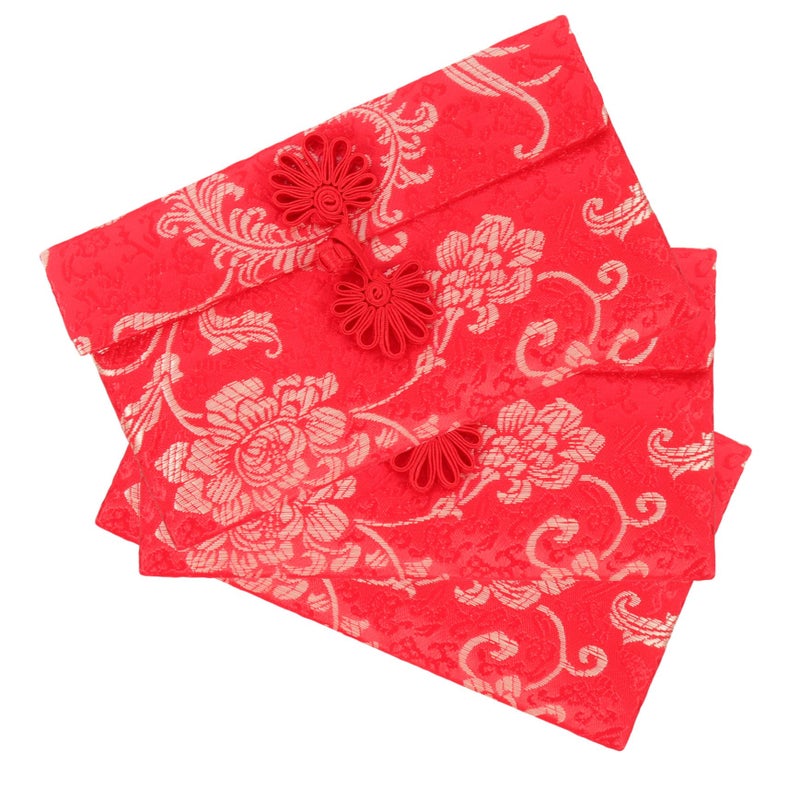 3Pcs Chinese Red Envelope Money Bags Phoenix Pattern Wedding Gift for Cash - Image 2