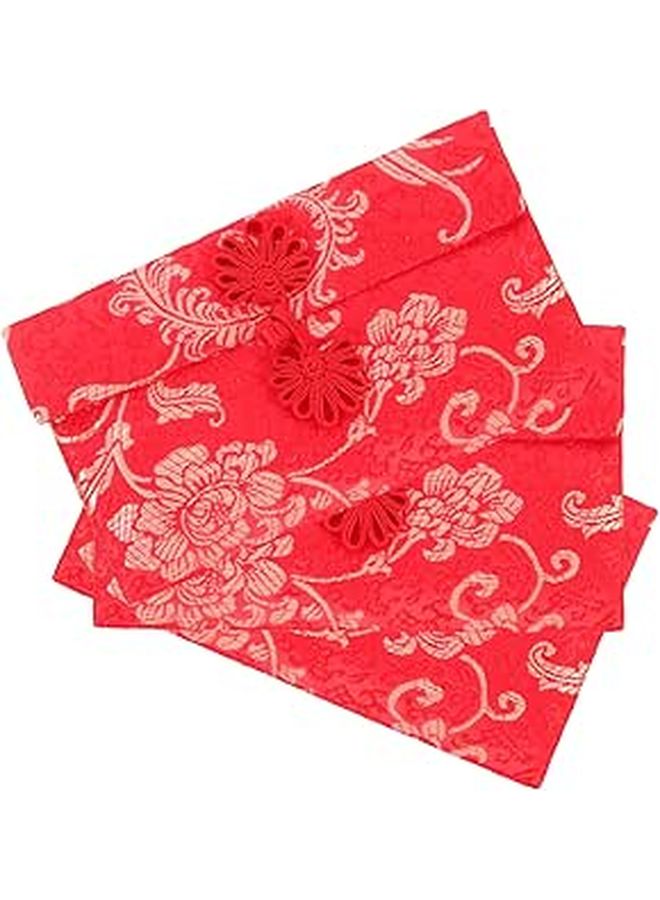 3Pcs Chinese Red Envelope Money Bags Phoenix Pattern Wedding Gift for Cash - Image 1
