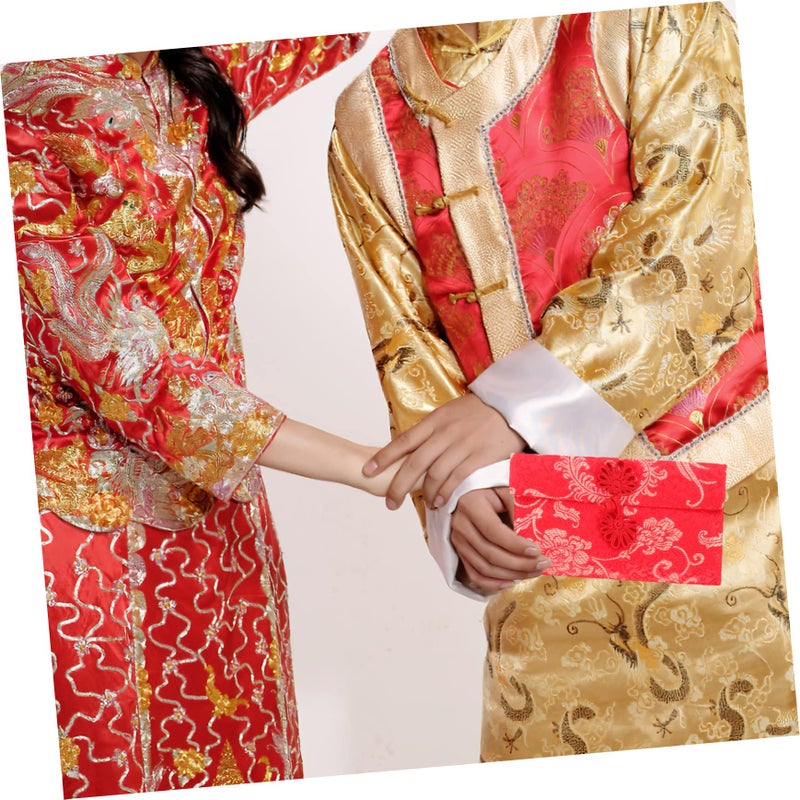 3Pcs Chinese Red Envelope Money Bags Phoenix Pattern Wedding Gift for Cash - Image 3