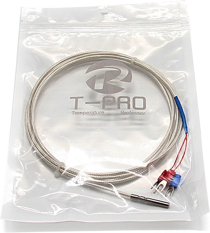 T-PRO RTD PT100 Temperature Sensors Three-wire System，Stainless Steel Probe(4×30MM) Range:-50℃-200℃ (10Feet) - Image 1